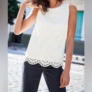 Boden ISADORA BRODERIE TOP Ivory Size US 06